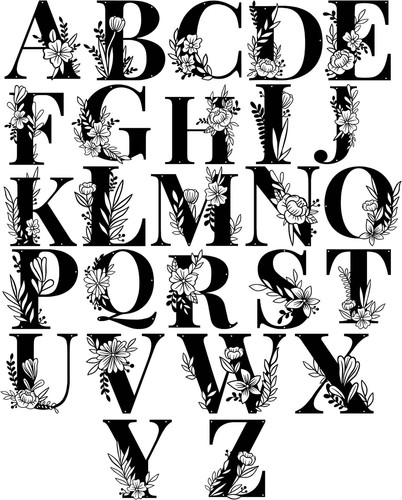 Letras Monograma Floral de la A a la Z - Letras Flores de Metal - Hecho en EE. UU. - Imagen 2 de 31