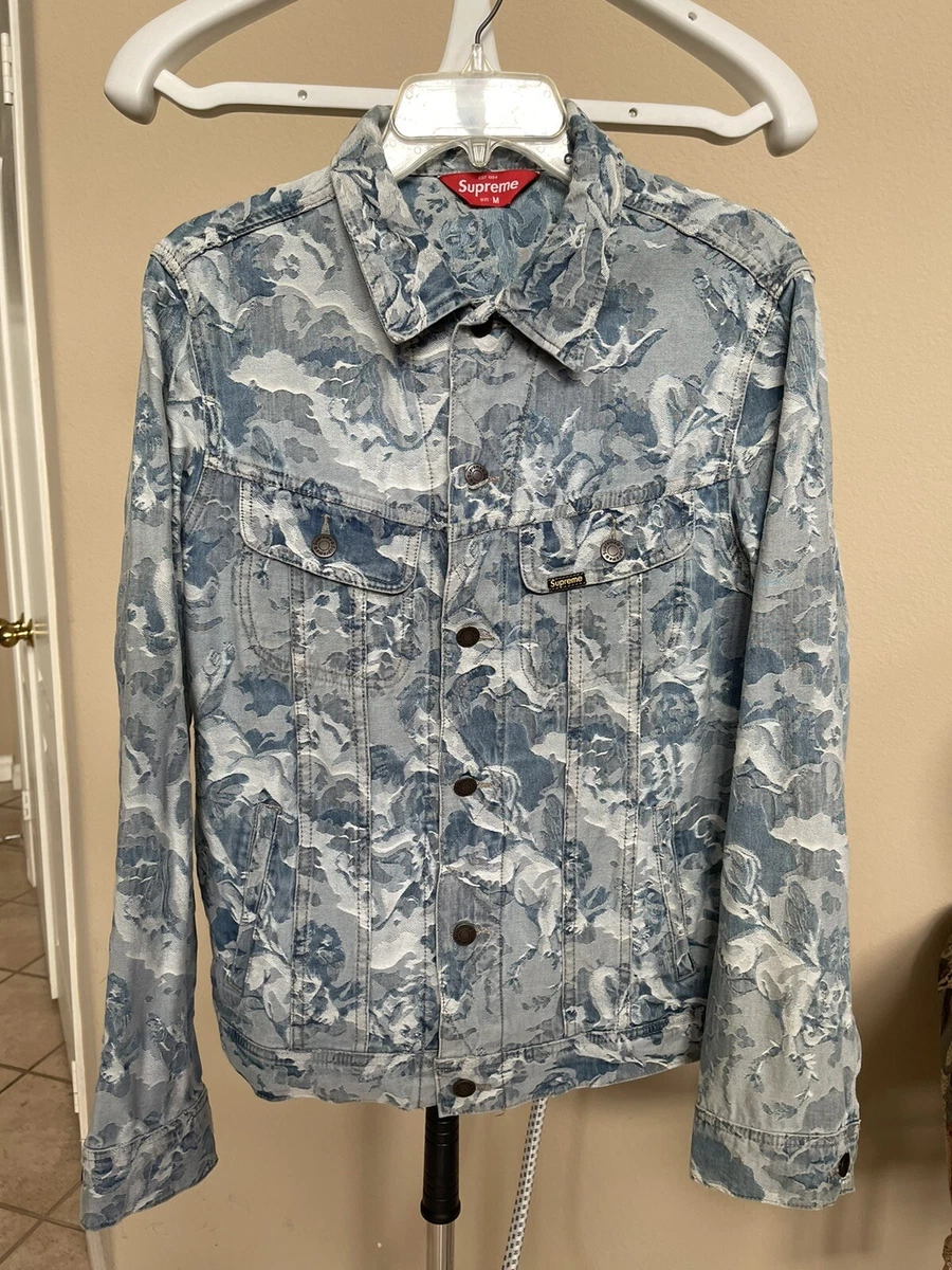 Supreme Authentic Blue Denim Jean Jacket size M Medium Angel Light