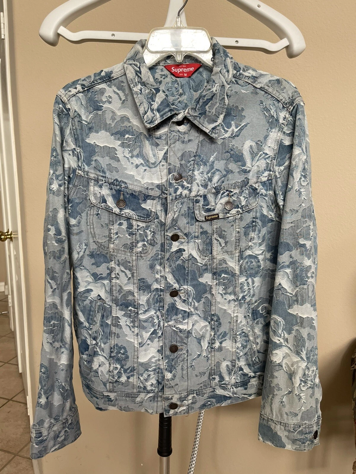 Veste en jean bleu authentique Supreme taille M bleu moyen bleu clair