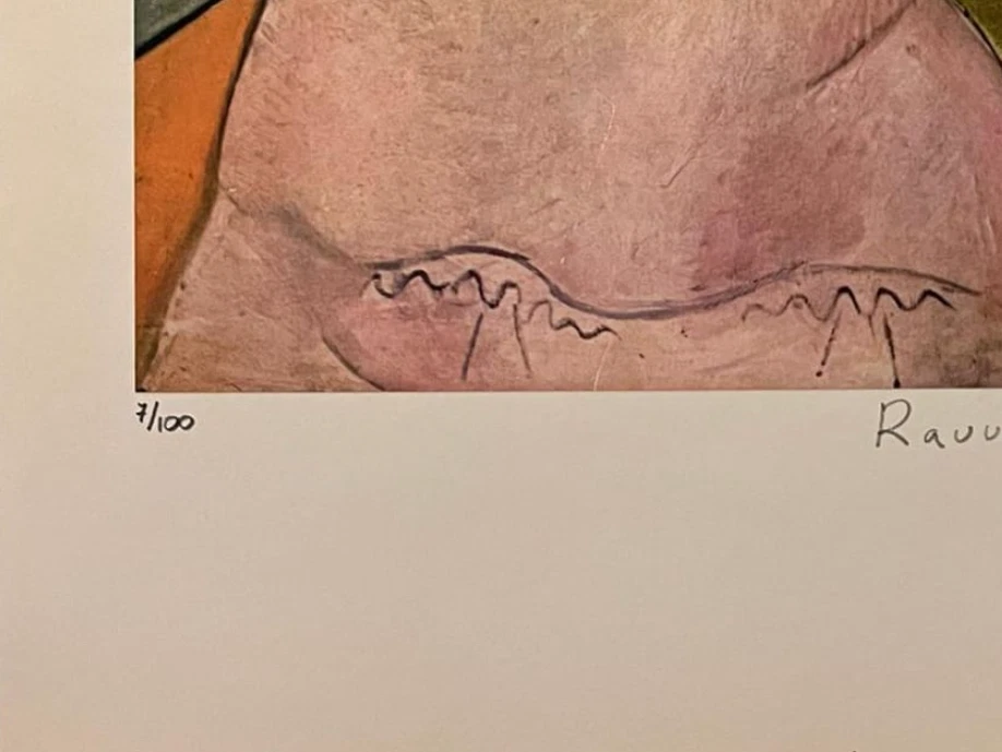 Impresión original firmada a mano por Raoul Dufy con certificado de autenticidad y +3.500 USD de valoración incluida Foto 4 de 4