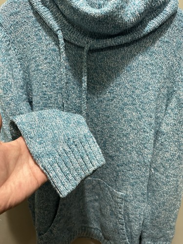 L.L. Suéter Pullover Bean Invierno Tejido Capucha Cuello Verde Azulado Blanco Para Mujer’s Talla XL - Imagen 3 de 8
