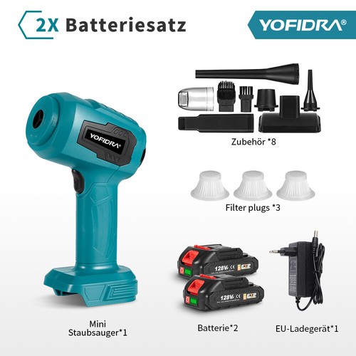 2 IN 1 Mini Auto Staubsauger Elektrische Staubgebläse Air Duster PC Reinigung - Bild 17 von 17