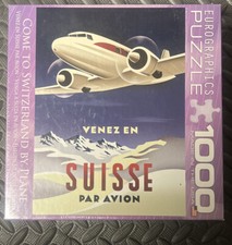 NEW Eurographics Puzzle Come To Switzerland By Plane 1000 Pieces Jigsaw USA Made