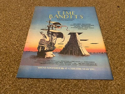 PTRBK8 ADVERT 13X11TIME BANDITS MOVIE. JOHN CLEESE. SEAN CONNERY. IAN HOLM