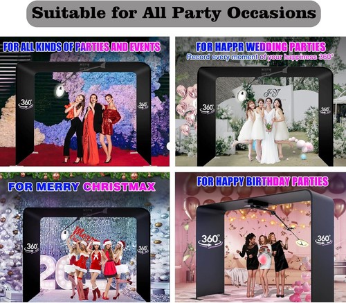 Overhead 360 Photo Booth Selfie Video Booth,with Ring Light,for Party Wedding - Picture 2 of 14