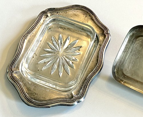 Antique Victorian Sardine Server Crystal & Silver Plate With Fish Handle & Lid - Picture 10 of 18