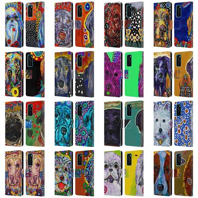 OFFICIAL MAD DOG ART GALLERY DOGS LEATHER BOOK WALLET CASE FOR HUAWEI PHONES 4