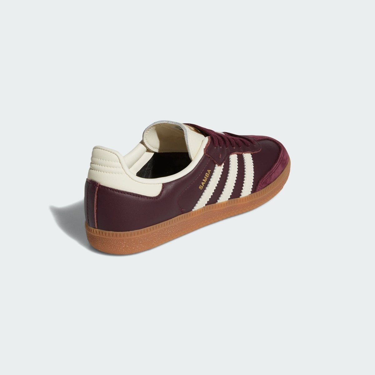 Adidas W Samba OG Original Shoes Maroon/Cream White/Gold Metallic
