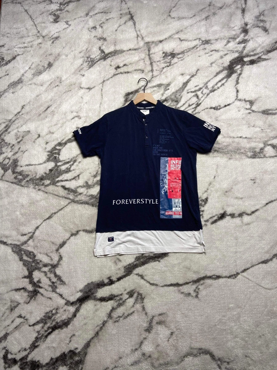 Thom Browne T-Shirt Men’s Short Sleeve Cotton Button Streetwear Size XL Blue