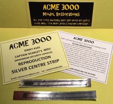 Gerry Anderson Captain Scarlet Repro Dinky MSV 105 Center SILVER STRIP Stickers