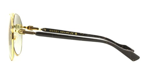 New GUCCI GG1220S 004 MEN'S GOLD & BLACK MARBLE / GREEN GRADIENT SUNGLASSES +BOX - Picture 3 of 9
