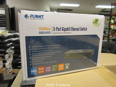 Planet GSD-503 5-Port Gigabit SOHO Desktop 10/100/1000 Ethernet Switch NEW BOXED
