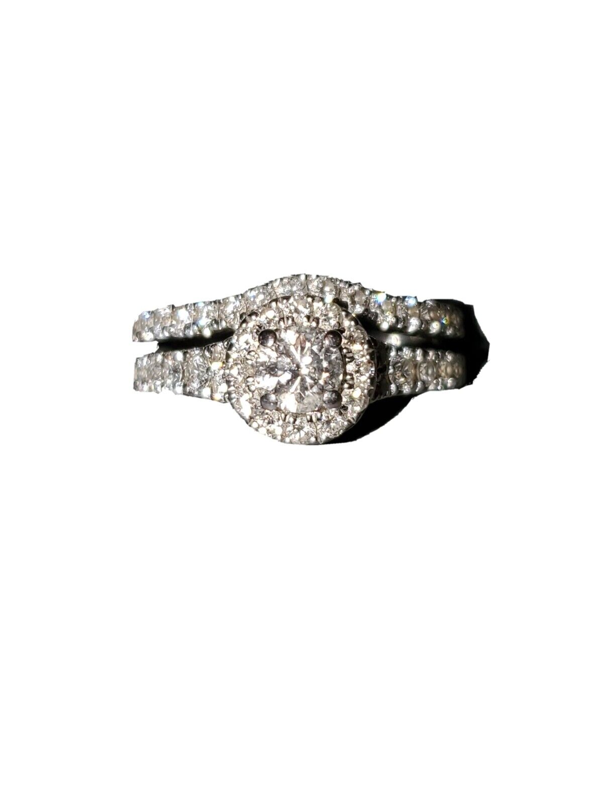 engagement ring and wedding band set - image 2