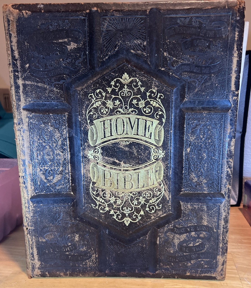1874年「HOLY BIBLE 」キリスト 聖書 大型 アンティーク 12 【公式通販】