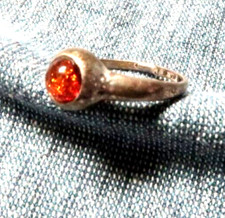 VINTAGE STERLING SILVER HONEY BALTIC AMBER RING SIZE: 6.5