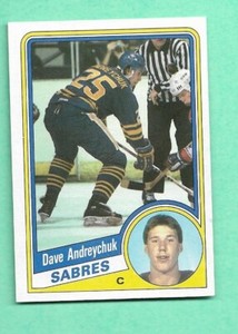 (1) DAVE ANDREYCHUK 1984-85 TOPPS # 13 SABRES ROOKIE NM  SP  CARD (K0454)