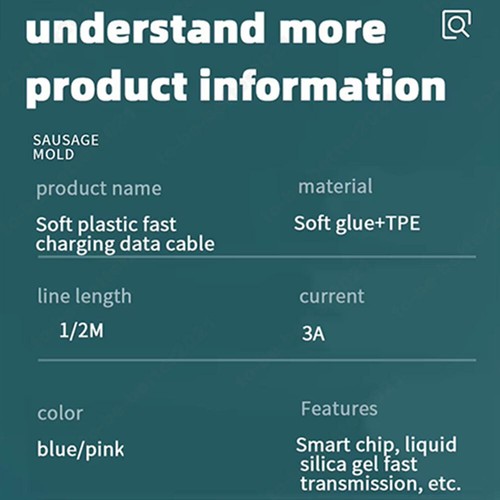 60W 1M 2M 3A Liquid Silicone Fast Charging USB-C Cable for Iphone/iOS Android - Zdjęcie 13 z 16