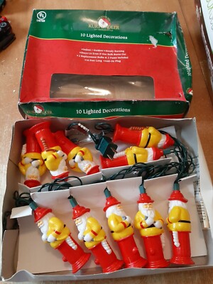 Kurt Adler Fireman Santa Lighted Decorations