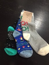 Crewcuts Boys 3 Pair Crew Socks Size M Christmas Theme