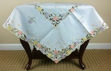 Beige Polyester Embroidery Embroidered Cutwork Daisy Tablecloth 42x42" Square