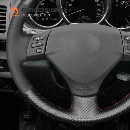 PU Cubierta del volante de gamuza de fibra de carbono para Lexus RX330 RX400h Toyota Corolla Verso - Imagen 4 de 11