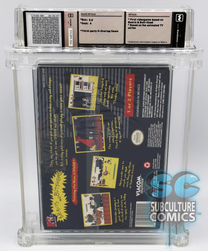 SNES - BEAVIS AND BUTT-HEAD - FACTORY SEALED - WATA 5.0 A - H-OVERLAP SEAM - Image 2 of 2