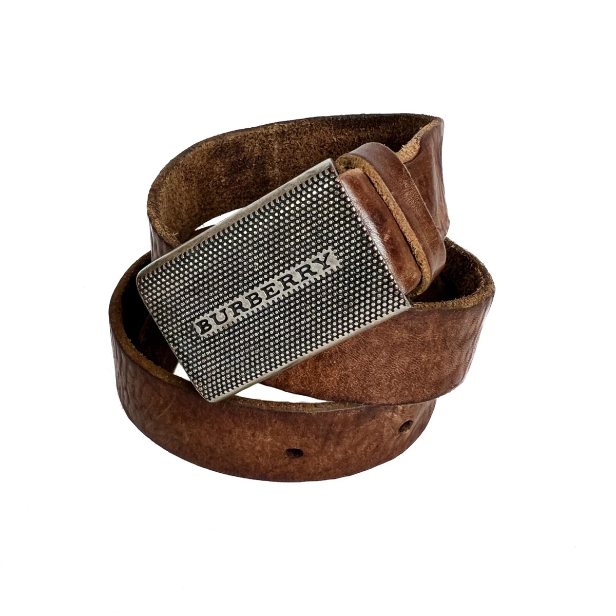 BURBERRY Womens Vintage Handmade Leather Belts Brown Ha Italy Size S/XS #121