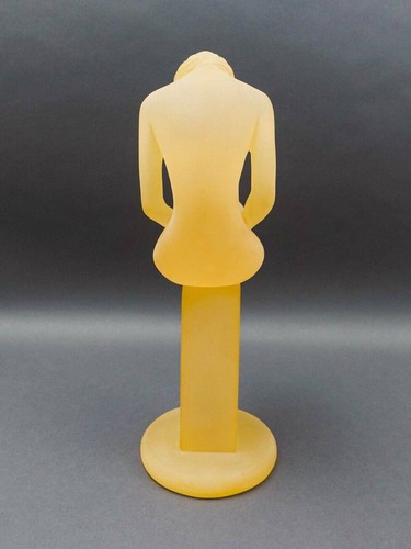 Monique Vintage Frosted Lucite Female Woman On Pedestal Sculpture 15.75" - Picture 5 of 10