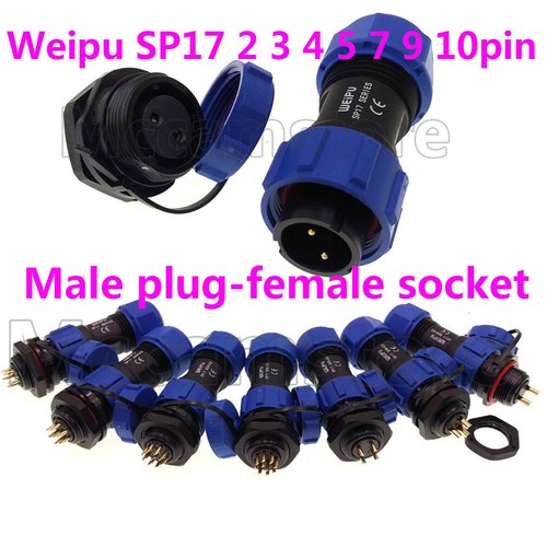 Weipu Aviation 2-10 pin Waterproof Connector Bulkhead SP17 Circular IP68 Plug - Picture 1 of 26