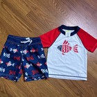 Boys Crazy 8 Swim Suit Trunks & Shirt Size 2T — photo 1