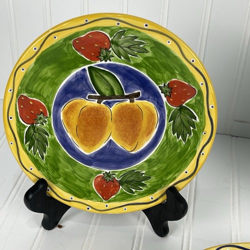 Henriksen Imports Les Jardins De Provence Charlotte Gilbert 6 Fruit Plate Dishes - Picture 9 of 10
