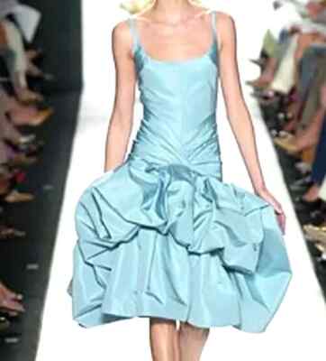 Oscar de la Renta Spring 2005 Vintage Runway Blue Flare Cocktail Dress US 16