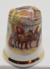 THIMBLE Theodore Paul 19th Century Era Horses Riding Fine Bone English China