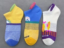3 Pairs Women's Bombas Solid Honeycomb Ankle Sock Size Medium 8-10.5 3 colors