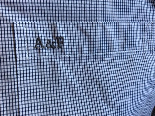 Camicia uomo vintage Abercrombie & Fitch manica lunga bianca quadri Muscle Medium - Foto 5 di 5