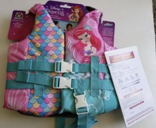 Disney Princess Ariel Swim Trainer Life Jacket US Coast Guard Approved 33-55 lb