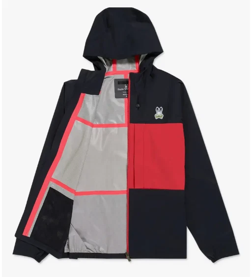 PSYCHO BUNNY Clifton Water Resistant Lightweight Nylon Jacket, Navy, M - ($220)