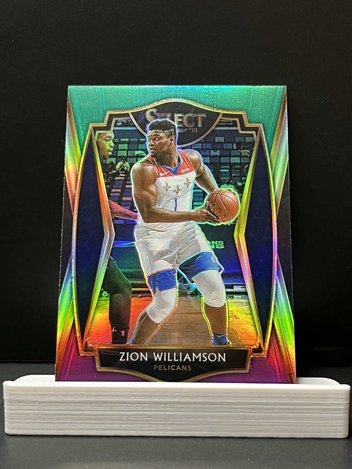 Zion Williamson 2020-21 Select Tri Color Premier Level Prizm #126 Pelicans