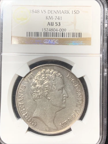 DENMARK VS 1848 1SD KM 741 AU 53 NGC