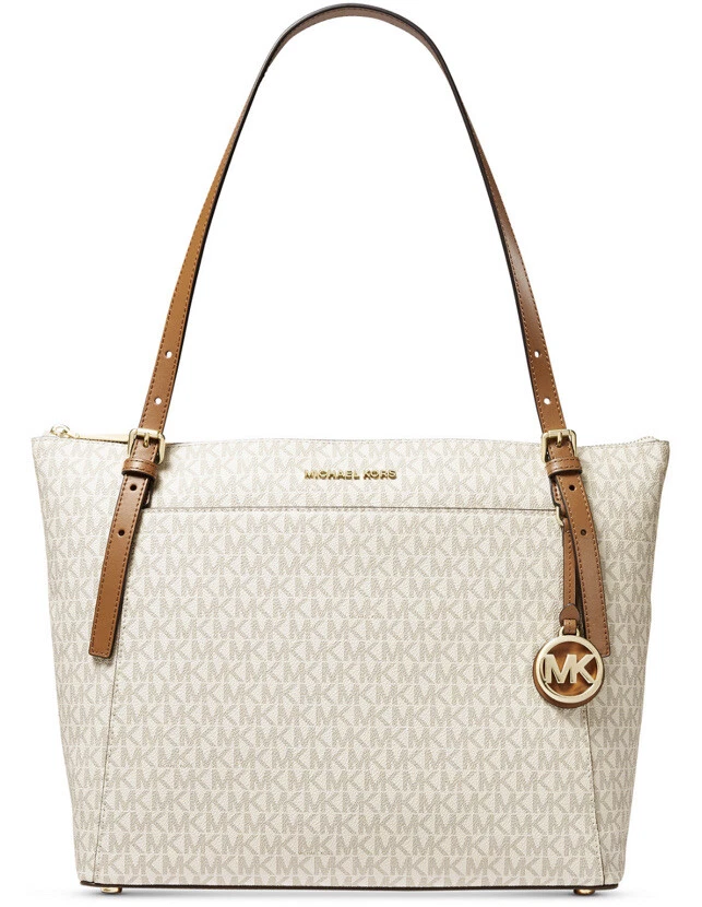 MK Voyager Large Saffiano Leather Top-Zip Tote Bag - Light Sand