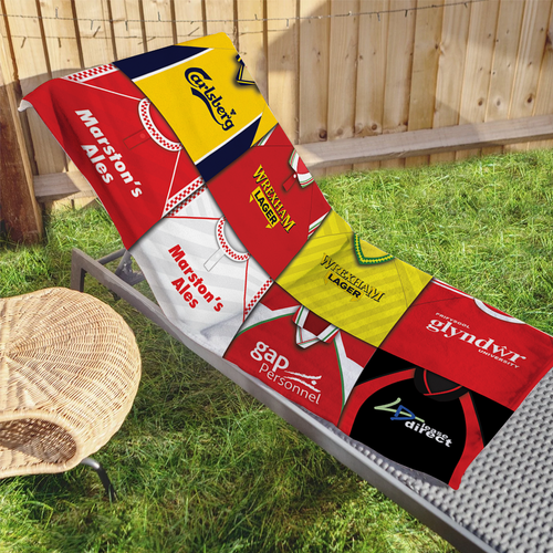 Wrexham Retro Shirt Montage Beach Towel Classic Kits Gym Travel Sport