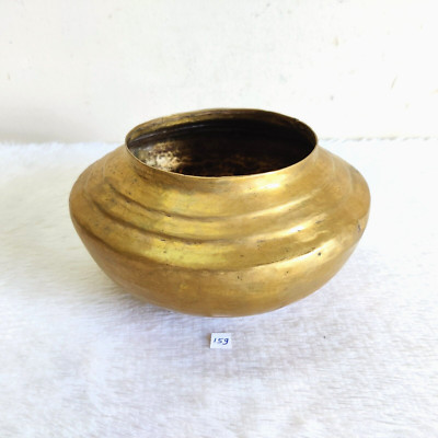 1930s Vintage Hand Hammered Messing Solid Küchenchef Topf/Degchi Geschirr 159