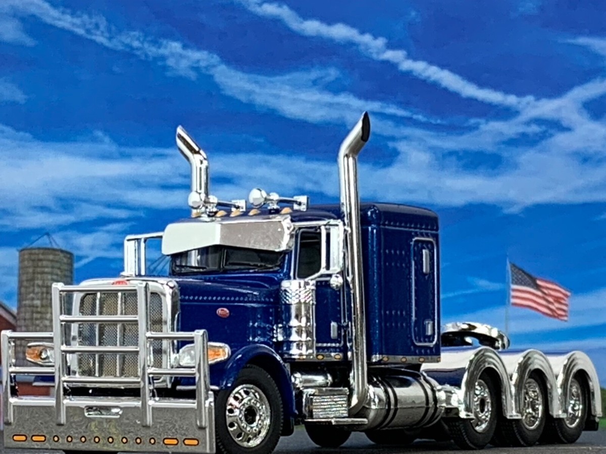 1/64 DCP SOVEREIGN BLUE PETERBILT 389 TRI AXLE FLAT TOP SLEEPER | eBay
