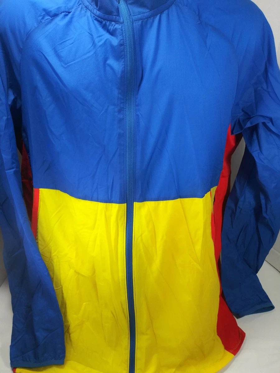 Red yellow and store blue nike windbreaker