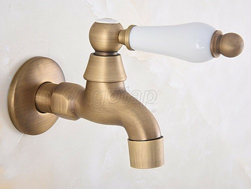 Antique Brass Cold Water Tap Wall Mount Mop Sink Faucet Outdoor Garden Faucet - Picture 3 of 7