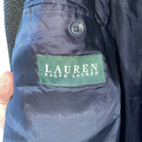 Sobretodo de colección Lauren Ralph Lauren lana cachemira gris oscuro espina de arenque para hombre 42 R - Imagen 6 de 9