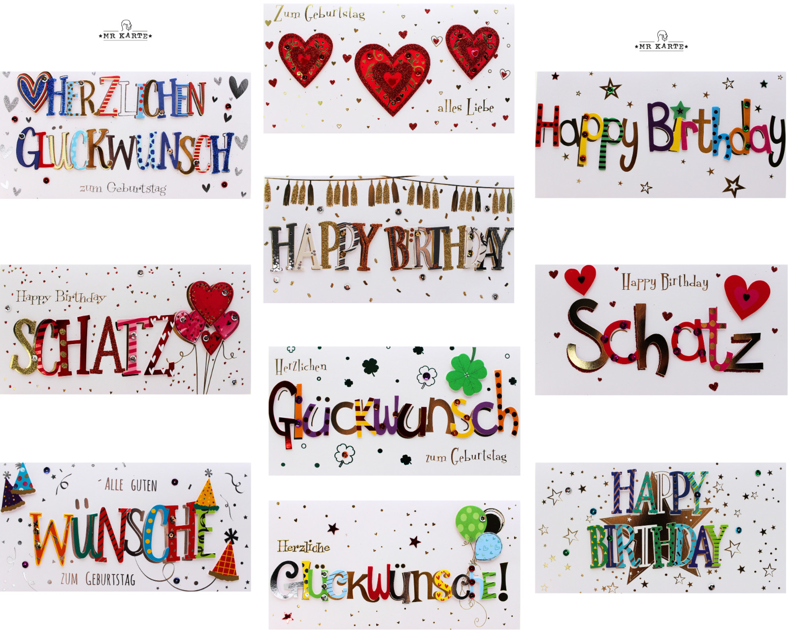 avan carte Karte Geburtstag weiß Mann Frau Klapp- Grußkarte Glückwunschkarte