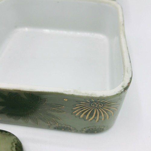 Fiambrera apilable verde Bento Jubako de porcelana cerámica japonesa de 5 capas - Imagen 8 de 11