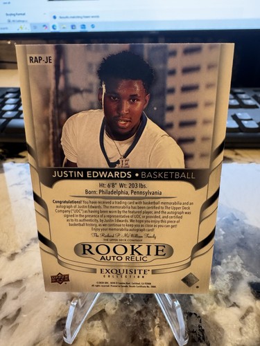 2024 goodwin champions exquisite collection Rookie Auto Relic Justin Edwards /99 - Picture 2 of 2