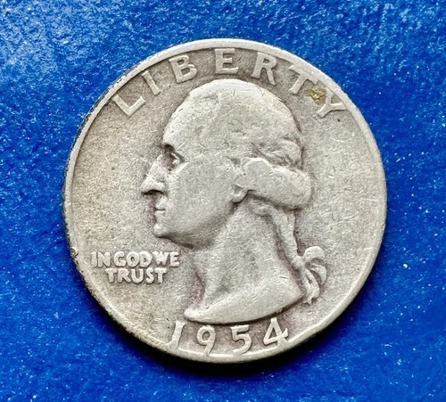 1954-D Washington Quarter. 90% Silver. XF+ Condition. Charity Auction. ￼